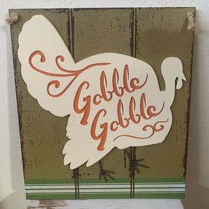 Gobble Gobble Thanksgiving Wood Sign